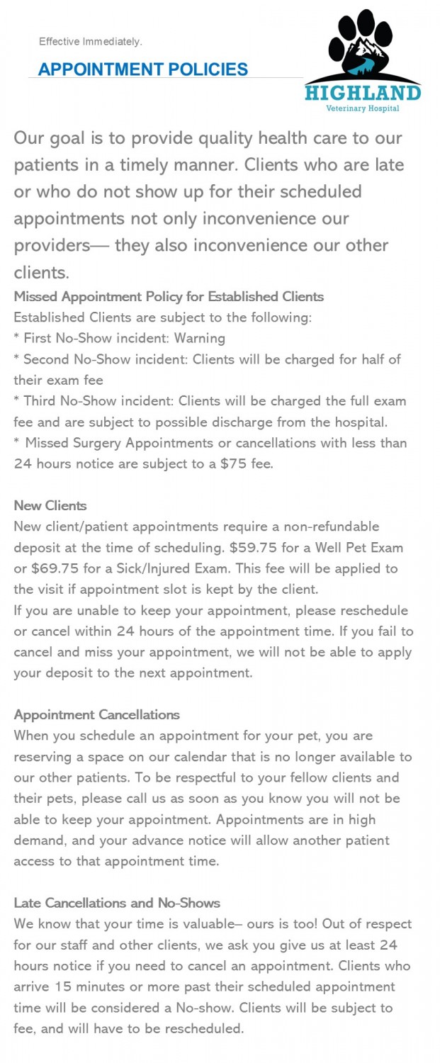 Appointment Policy Infographic